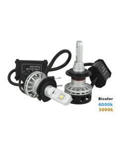 Kit Full Led Canbus H7 30W Dual Color 6000K 3000K Doppio Colore Bianco Giallo Super Luminoso e Antinebbia 12V 24V 5000lm