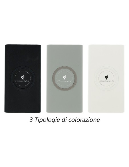Caricatore Wireless Power Bank 10000mAh Nero QI