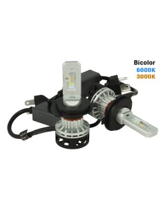 Kit Full Led Canbus H4 30W Dual Color 6000K 3000K Doppio Colore Bianco Giallo Super Luminoso e Antinebbia 12V 24V 5000lm
