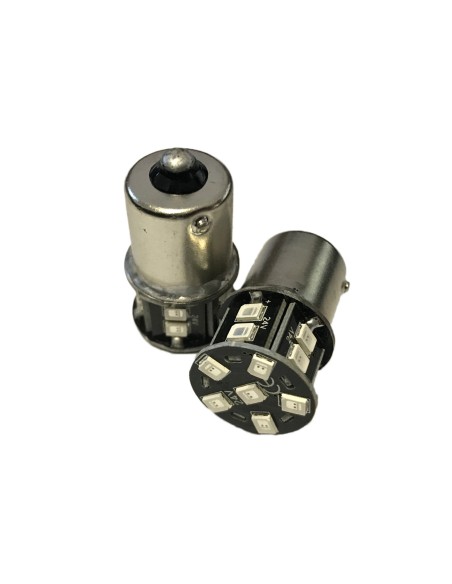 24V Lampada Led BAU15S R5W PY21W Colore Arancione 16 Smd 2835 Piedi Storti Luce Frecce No Polarita 360 Gradi Durata Garantita
