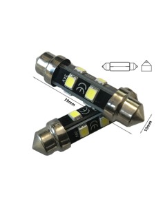 24V Lampada Led Siluro T11 C5W 39mm 8 smd 2835 No Polarita 360 Gradi Bianco Freddo Durata Garantita