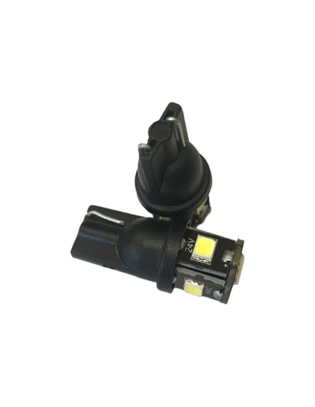 24V Lampada Led T10 W5W Colore Rosso Con 6 Smd 2835 360 Gradi No Polarita Durata Garantita