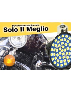 Lampada Led BA15S 1156 Amber Arancione Per Moto Harley Davidson Canbus No Errore Luce Frecce No Polarita 48 Smd 2835 2