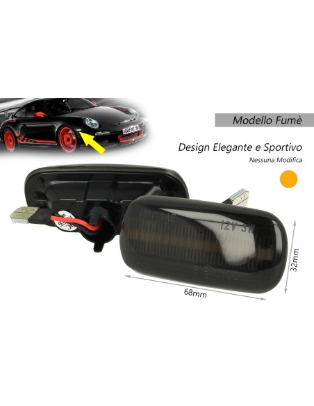 Kit Freccia Laterale a Led Side Marker Dinamica Lente Fume Audi A3 S3 A4 S4 RS4 A6 S6 RS6 OEM 8E0949127