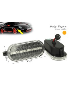 Kit Freccia Laterale a Led Side Marker Dinamica Lente Trasparente VW Golf 3 4 Bora Lupo Passat Polo Sharan Vento