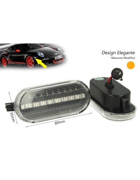 Kit Freccia Laterale a Led Side Marker Dinamica Lente Trasparente VW Golf 3 4 Bora Lupo Passat Polo Sharan Vento