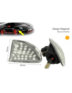Kit Freccia Laterale a Led Side Marker Lente Trasparente Mercedes Benz Smart Fortwo W451 Coupe Cabrio OEM 4519067700C40A 4519067