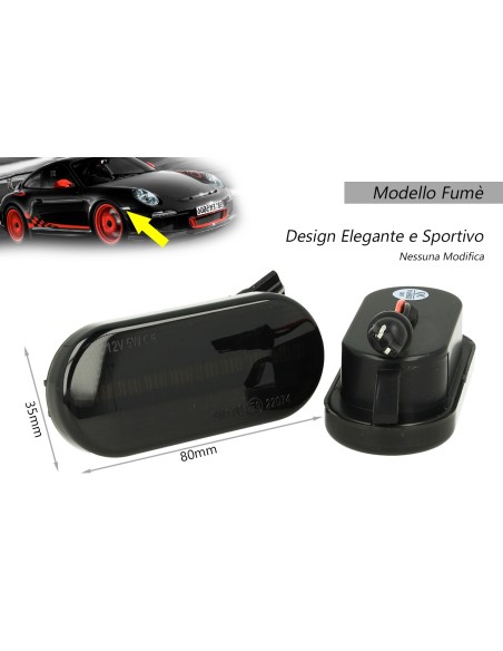 Kit Freccia Laterale a Led Side Marker Dinamica Lente Fume Ford Focus MK2 C-Max Fiesta Fusion Galaxy OEM 4M5A13K309AA