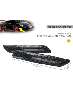 Kit Freccia Laterale a Led Side Marker Dinamica 3D Carbonio Lente Trasparente BMW E81 E82 E87 E88 E90 E91 E92 E93 E60 E61 F10