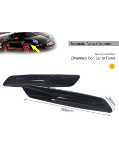 Kit Freccia Laterale a Led Side Marker Dinamica Nero Cromato Lente Grigio BMW E81 E82 E87 E88 E90 E91 E92 E93 E60 E61 F10