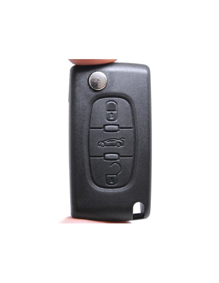 Guscio Chiave Telecomando 3 Tasti Baule Con Lama HU83 Batteria Su Circuito Senza Transponder Per Peugeot Citroen Berlingo Fiat S
