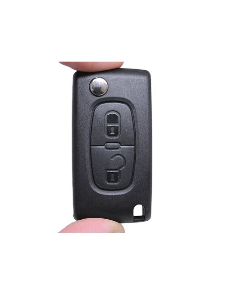Guscio Chiave Telecomando 2 Tasti Con Lama HU83 Batteria In Custodia Senza Transponder Per Peugeot Citroen Berlingo Fiat Scudo