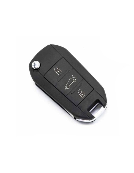 Guscio Chiave Telecomando 3 Tasti Bagagliaio Con Lama HU83 Batteria Su Circuito Senza Transponder Per Peugeot Citroen