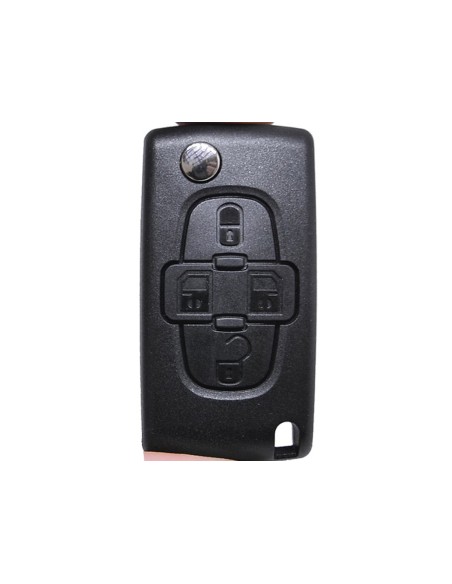 Guscio Chiave Telecomando 4 Tasti Con Lama HU83 Batteria Su Circuito Senza Transponder Per Peugeot Citroen Berlingo Fiat Scudo