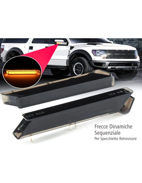Kit Freccia Laterale a Led Freccia Dinamica Frontale Lente Fume Ford F150 Raptor Expedition Lincoln Mark LT OEM 4L3Z13B374AA 4L3
