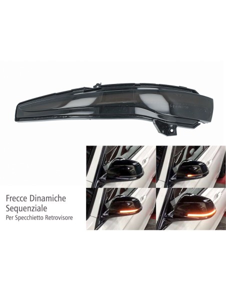 Kit Freccia Specchietto Retrovisore Led Mercedes Benz W205 W222 W217 W213 OEM A0999060143 Lente Fume Arancione Dinamico Sequenzi