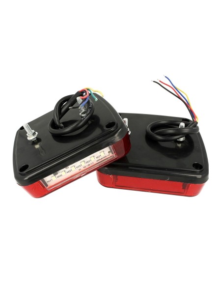 Kit Fanali Led Posteriori 24V 12V Con Luci Posizioni Stop Frecce Targa 4 In 1 Per Camion Rimorchio Caravan