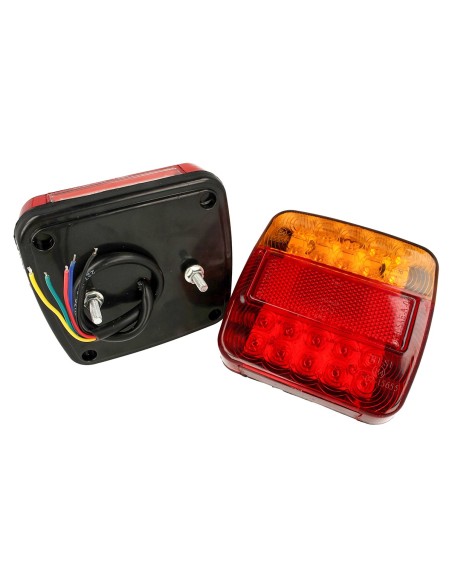 Kit Fanali Led Posteriori 24V 12V Con Luci Posizioni Stop Frecce Targa 4 In 1 Per Camion Rimorchio Caravan