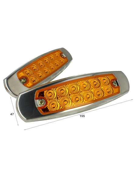 Kit Luci Fanali Arancione 24V 12V Luci Ingombro Cortesia Targa Cupola Cappa Del Camion Bus Barca Furgone