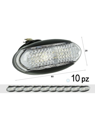 10PZ Fanali Laterali Led 24V 12V Bianco Freddo Per Luce Ingombro