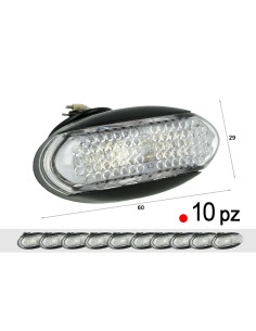 10 Pezzi Fanali Laterali Led 24V 12V Colore Rosso Per Luce Ingombro Cortesia Targa Cupola Cappa Camion Rimorchio Caravan Furgone