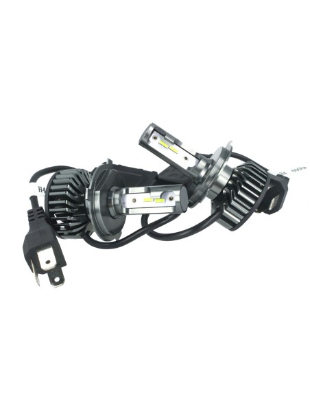 Kit Full Led Cob H4 26W Reale Bi-Led 12V Con Ventola Raffrenddamento Silenziosa Attacco Regolabile 2200 Lumen