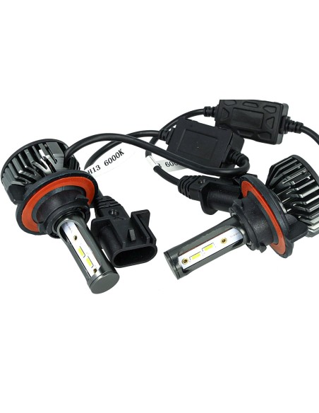 Kit Full Led Cob H13 26W Reale 12V Con Ventola Raffrenddamento Silenziosa Attacco Regolabile 2200 Lumen