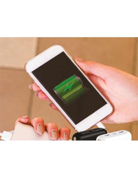 Portable Power Bank 8000 mAh con Display e Supporto Di Ricarica a Poggio Da Tavolo Wireless Colore Bianco SKU-8861