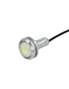 Power Led A Bottone Modello Slim 12V 2W Bianco Freddo IP67 Eagle Eye Led Luci Diurne Carcassa Argento 2