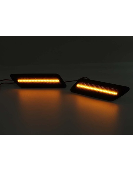 Kit Freccia Laterale a Led Side Marker Lente Nero Fume Luce Arancione Per BMW Serie 3 F30 320 328 330 340 335