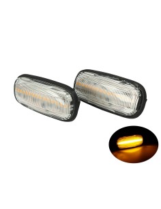 Kit Freccia Laterale a Led Side Marker Lente Trasparente Luce Arancione Per Land Rover Discovery 2 Freelander 1 OEM XGB100310L