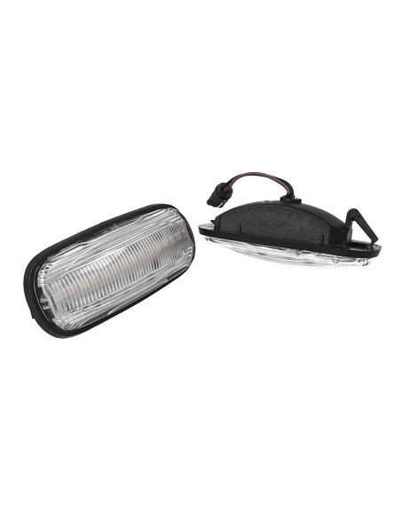 Kit Freccia Laterale a Led Side Marker Lente Trasparente Luce Bianco Per Land Rover Discovery 2 Freelander 1 OEM XGB100310L