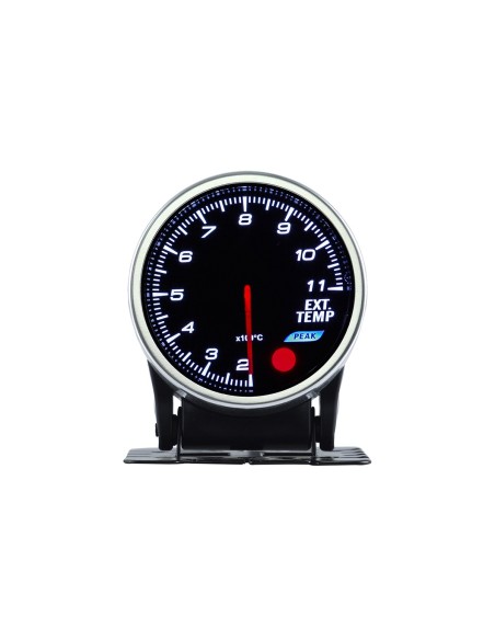 Manometro Analogico Temperatura Gas di Scarico Exhaust Temp Gauge 52mm 12V Auto Doppio Ingresso Alimentazione 10 Colori