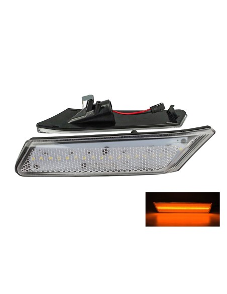Kit Freccia Laterale a Led Side Marker Lente Trasparente Luce Arancione Per Porsche 911 997 987 Carrera Boxster Cayman OEM 98763
