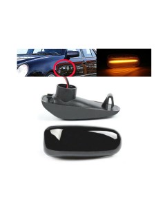 Kit Freccia Laterale a Led Side Marker Lente Nero Fume Luce Arancione Mercedes Benz W210 C W202 CLK W208 SLK R170