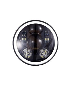 Faro Led Rotondo 7 Pollici 58W Headlight H4 Con Luce Diurne e Frecce Per Moto Harley Davidson Jeep Wrangler JK TJ