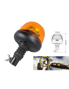 Lampada Luce Lampeggiante Led Rotante Strobo Arancione Magnetico 12V 24V Segnalazione Emergenza Per Auto Trattore Omologato E9