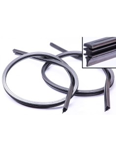 Coppia Gommini Refill Flat 28'' 700 mm Ricambio Universale Per Spazzole Tergicristallo In Ferro