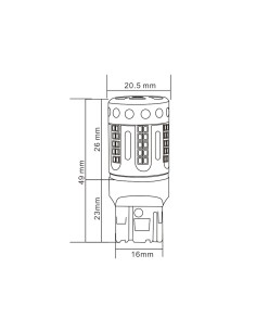 Lampada Led 7440 T20 W21W 100% Canbus 12V 21W Effettiva Bianco 6000K Con Ventola In Testa 2