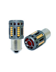 Lampada Led 1156 BA15S P21W 100% Canbus 12V 21W Effettiva Arancione Piedi Dritti Con Ventola In Testa 2