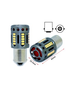 Lampada Led 1156 BA15S P21W 100% Canbus 12V 21W Effettiva Bianco 6000K Piedi Dritti Con Ventola In Testa