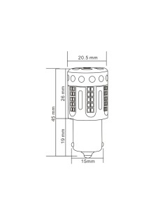Lampada Led 1156 BAU15S PY21W 100% Canbus 12V 21W Effettiva Arancione Piedi Storti Con Ventola In Testa 2