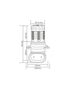 Lampada Led 9005 HB3 12V 21W Canbus Bianco Con Ventola In Testa Per Luce Fendinebbia 2