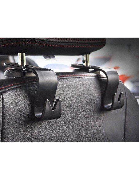 4 PZ Gancio Per Poggiatesta Sedile Anteriore e Postiore Auto Appendiabiti Porta Borsa Sacco Spazzatura Fino a 10KG
