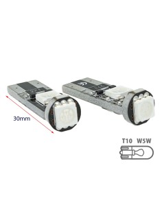 Lampada Led Canbus T10 W5W 3 Smd 5050 12V Colore Blu No Polarita No Errore 2