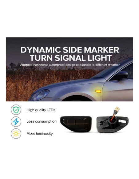 Kit Freccia Laterale a Led Side Marker Dinamica Lente Fume Dacia Logan II Sandero II Duster 261601801R