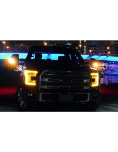 Kit Freccia Led Specchietto Retrovisore Dinamico Sequenziale Ford F150 Dopo 2015 FL34-13B382A Lente Fume Arancione + DRL 2