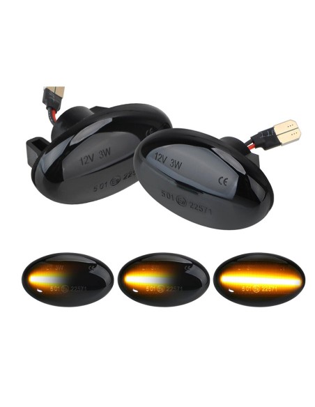 Kit Freccia Laterale a Led Side Marker Dinamica Lente Fume Smart W450 W452 Mercedes Benz W168 W415 W639 W447