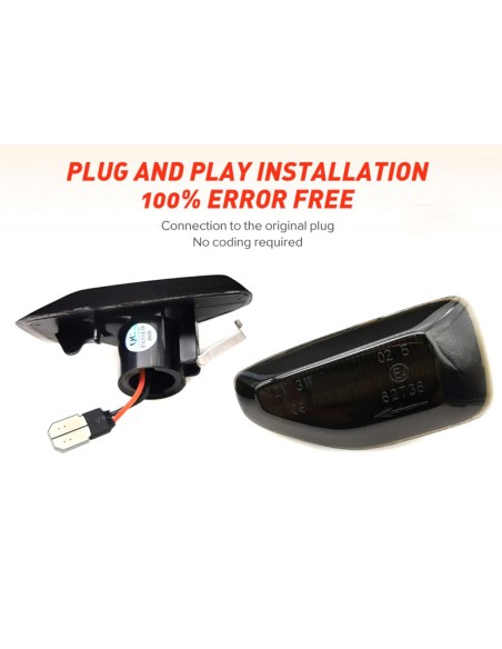 Kit Freccia Laterale a Led Side Marker Dinamica Lente Fume Dacia Logan Sandero II Duster 261651140R