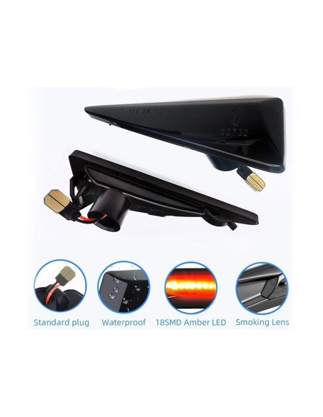 Kit Freccia Laterale a Led Side Marker Dinamica Lente Fume Renault Espace IV Megane Scenic II Vel Satis Avantime